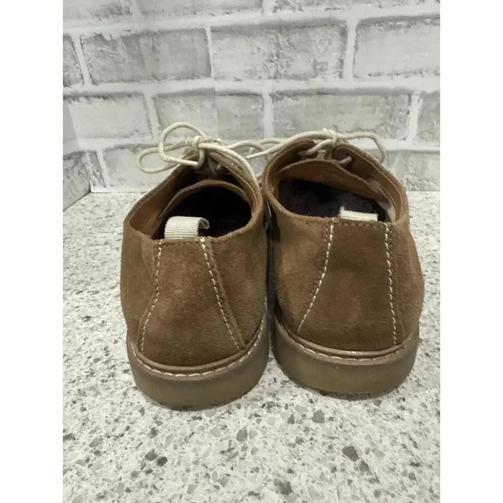 Zara Brown Suede Men's Oxford Shoes with Off White Laces